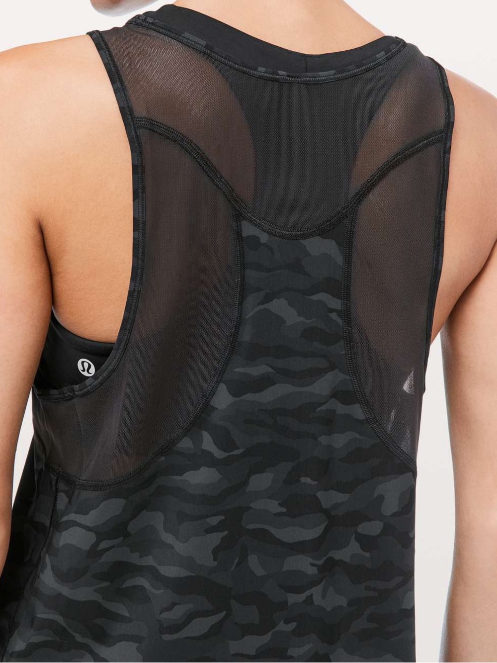Lululemon Sculpt Tank - Sequoia Camo Print Deep Coal Black / Black, Size 8